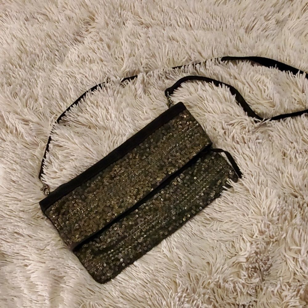 Beautiful suede Topshop purse w/ gold accents